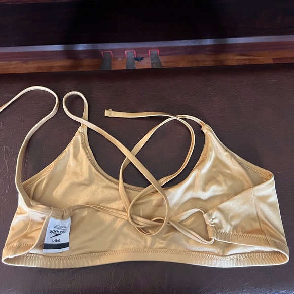 Speedo Bikini Top Endurance Tie Back, Gold, Size Large, NWOT - Picture 9 of 9